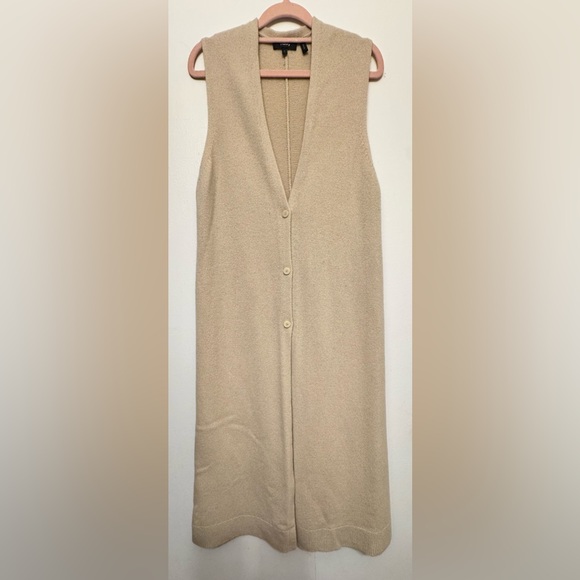Theory Cashmere Sleeveless Sweater Vest Coat Beige / Carolyn Bessette Kennedy - Picture 6 of 6
